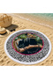 150 cm Round Beach Towel with Wild Patterns and Tiger Figures