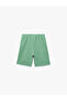 Printed, Lace-Up Waist, Textured Cotton Shorts - 5