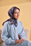 وشاح حريري من التويل بنمط رويال باللون الأزرق الداكن 90x90 - 4
