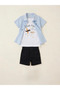 Blue Shirt - Shorts 3-Piece Baby Boy Set - 2