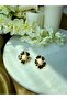 Gold Flower Pearl Earrings - 5