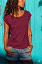Women's Plum Back Detailed Tshirt Njçt24 - 2
