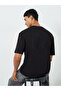 Men Black Embroidered Boxy Fit T-Shirt