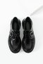 Black Patent Leather Minimalist Thick Sole Women's Loafer with Metal Buckle - 5