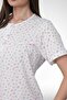 Mecit 6387 Pink Large Size Women's Dressing Gown Buttoned Pajamas and Short Sleeve Nightgown Set - 6
