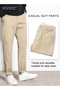Men Stylish Suit Pants, Straight Leg Pants with Button Front and Zip-fly Closure, Casual Trousers wi - 5