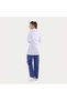 Short Length Alpaca Dental Clinic Apron |   Hakim Yaka Long Sleeve Snap Fastener White Apron - 2