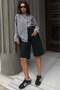 Black Oversize Checkered Women's Shirt Mg2822 - 4