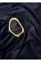 Off-Shoulder Asymmetric Collar Loose Blouse with Gold Buckle 9371 - 3