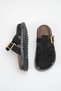 Women's Black Suede Sandals with Buckle Detail - 5