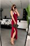 Women's Two-Piece Inside Mini Length Tank Top Thin Straps Deep Slit Dress - 6