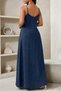 New Season Women's Long Casual Dress with Rope Straps, V-Neck and Pocket Detail - 6