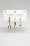 Women's Gold Color Zircon Stone 3-Piece Combination Earring Set 2.5cm Modern Stylish Earrings - 4