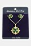 Ilkeshop Flower Zircon Stone (10908) Set Necklace-Green