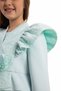 Girl's Flower and Bow Detailed Evening Dress Birthday Party Dress 3 Piece Set 3-4-5-6-7 Years Old 35367Pr - 4