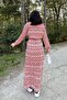 Women's Red Double Breasted Collar Deep Slit Long Sleeve Summer Dress 3415341 - 4