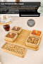 5-Piece Square Bamboo Snack Bowl with Stand - Coffee Side Serving Bowl with Lid Bamboo Bowl Breakfast Serving Bowl - 2