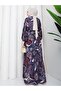 Vine Pattern Button Detailed Mevlana Cut Dress - 5