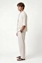 Lyocell blend striped zippered linen shirt - cream - 7