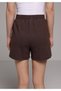 Regular Fit Mid Waist Straight Women's Brown Shorts - 2