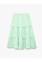 Elastic Waist Layered Detailed High Waist Pleated Midi Skirt - 4