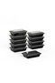 Fiji Pack Black Base Container Microwave With Lids - 5 Piece - 2