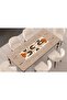 مفرش طاولة بتصميم هندسي تجريدي مطبوع رقميًا ومطرز بمظهر مميز - 4