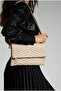 Women's Beige Quality Clutch Handbag and Shoulder Bag - 3