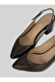Dovira Women's Leather Pointed Toe V-Cut Open Heel Thick Heeled Shoes 8 cm - 2