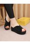 Dilas Black Colored Stone Sole Orthopedic Luxury Slippers - 3