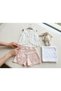 Girl's 2-Piece Set - Shorts & Blouse with Embroidery - Powder - 5