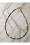 Gray Bead Detailed Gold Color Metal Detailed Necklace - 3