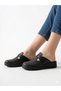 Genuine Leather Black Buckle Detail Orthopedic Sole Sabo Women's Slippers - 7