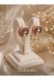 Rosen Yellow Gold Detailed Zircon Stone Vintage Look Stylish Modern Women's Earrings