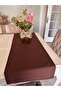 Runner Brown Fabric 45-140 cm Cotton Rectangular Presentation Tableware - 3