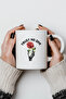 330ml Printed White Ceramic Mug with Rose Figure - 5