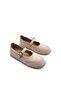 Genuine Nubuck Leather Mary Jane Style Women's Sand Beige Orthopedic Ballerina Shoes - 6