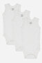 100% Organic Cotton 3-Piece White Baby Undershirt Snap Fastener Bodysuit