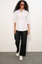 Women's Long Waist-Slit Shirt 20383 - White - 2