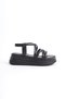 Bella Elastic Strip Detailed Orthopedic Sole Women's Sandals Cst - Black - 6