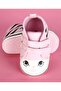 Booties with Tiger Print and Velcro Closure - Pink - 6
