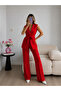 Double-Breasted Belted Vest Trousers Blazer Suit - 5