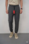 Men's Ribbed Textured Elastic Waist Slim Fit Lace-Up Sweatpants