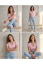 Women's V-Neck Blouse Modal Fabric Soft Textured Relaxed Fit T-Shirt - 4