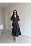 Stri̇pes Polka Dot Midi Dress 5522 - Black