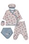 Rainbow Printed Bodysuit Sets - Beige