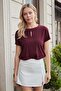 Women's Lightweight Lycra Fabric Slit Mini Shorts Skirt-Cream