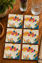 Oil Painting Look Brush Stroke Modern 6-Piece Set Coasters - Uv Printing Mdf - 10X10 cm