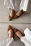 Basic Oil Genuine Leather Ballerinas - 2