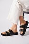 Ketor Double Band Troc Women's Slippers Black Skin - 4